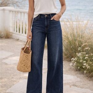 BCBG High Rise Denim Trousers Med/Dark Blue Jeans Size 25/1